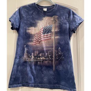 The Mountain New York City Skyline Thomas Kinkade Tie Dye T-Shirt Women's Sz M/L
